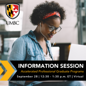 Event graphic with image of a student on a laptop