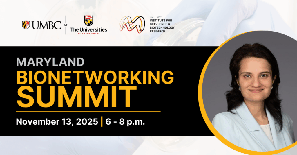 Bionetworking summit graphic with image of Varnika Roy